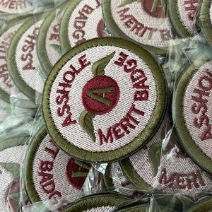 Embroidered Hook and loop As**ole Merit Badge